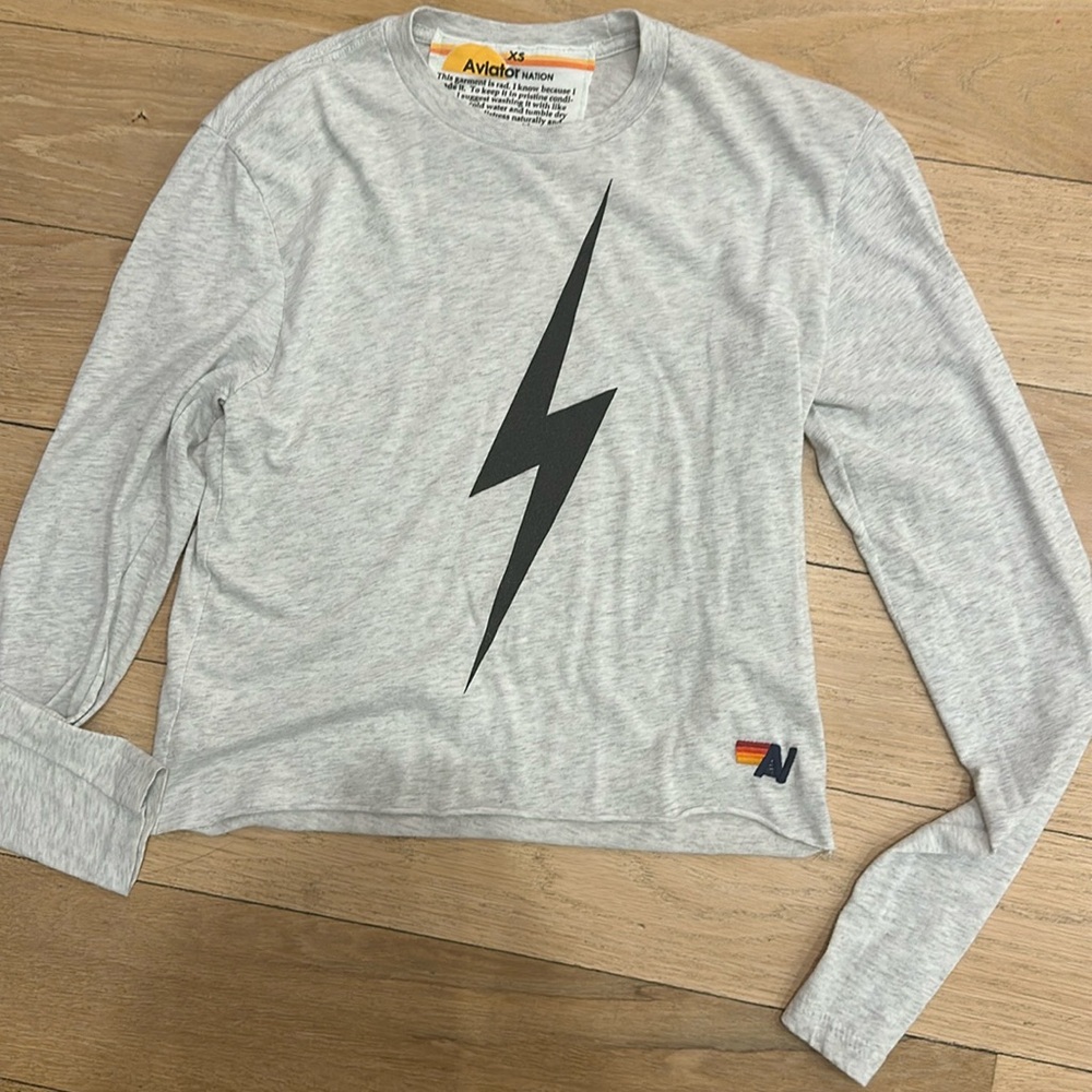 Aviator Nation grey - bolt long sleeve